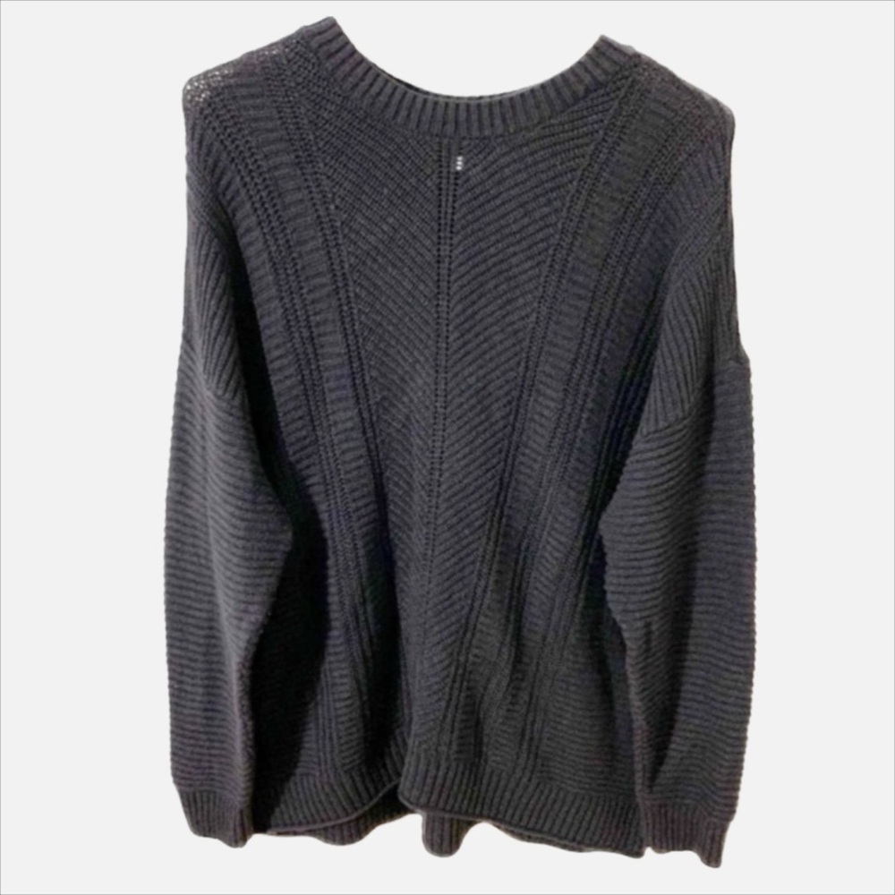 Sonoma Cotton Blend Tunic Length Varying Knits Rounded Neck Sweater Black 🖤 XXL